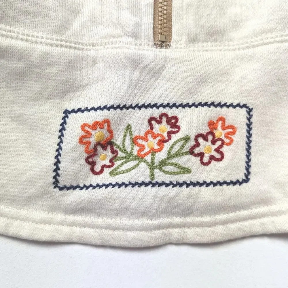 Vintage Gymboree Sweatshirt Girls Size Large 4-5T Beige Embroidered Pullover